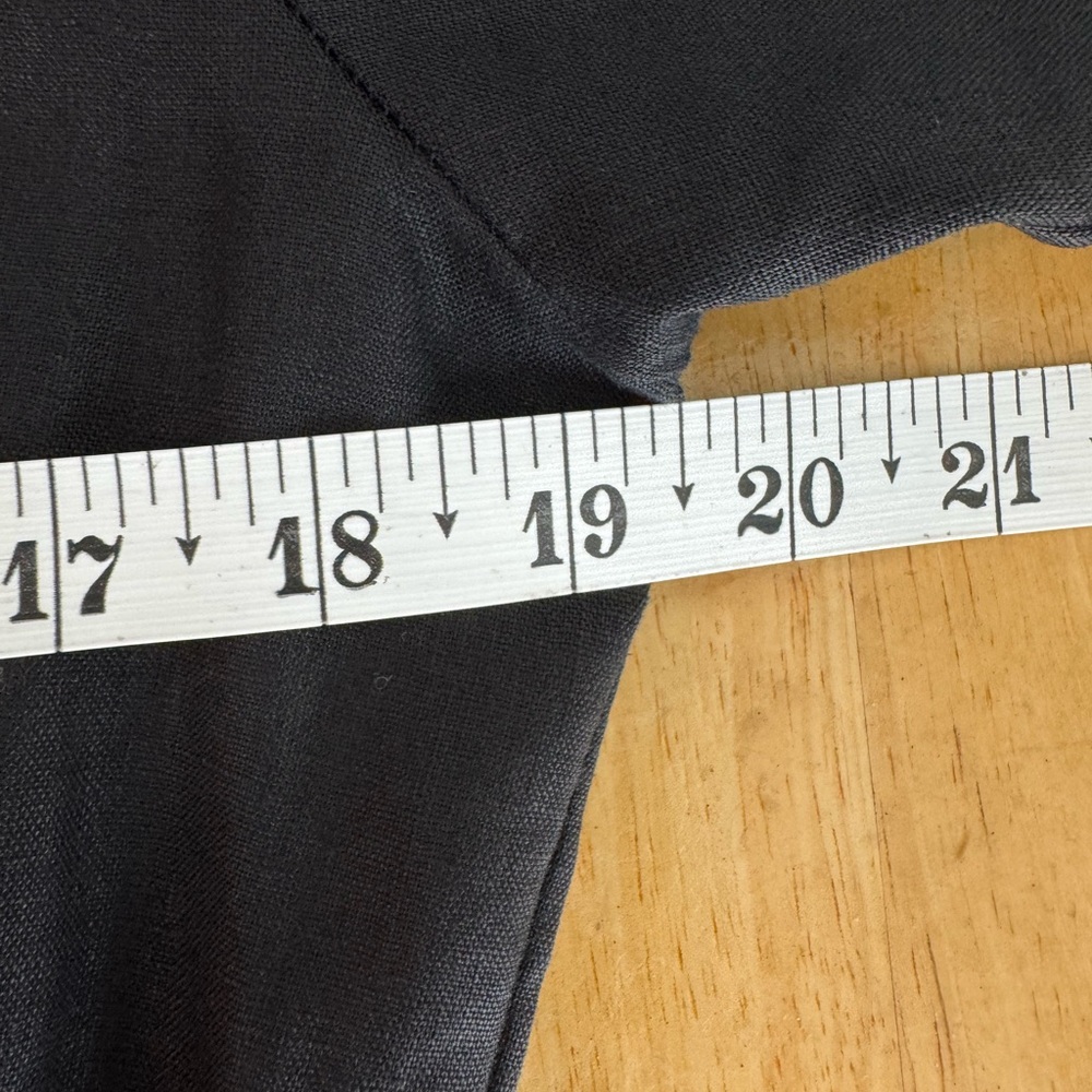 Westbound Linen Women’s Black Button Up Smocked Waist Mock Collared Shirt Size 8 - Picture 11 of 12